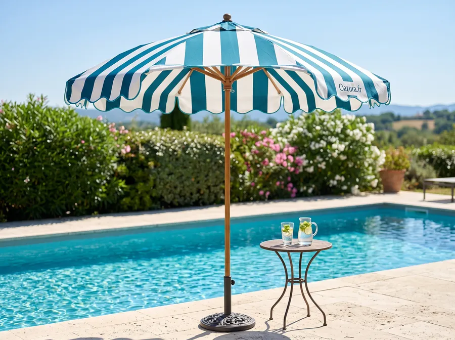 Parasol Oazura bleu et blanc